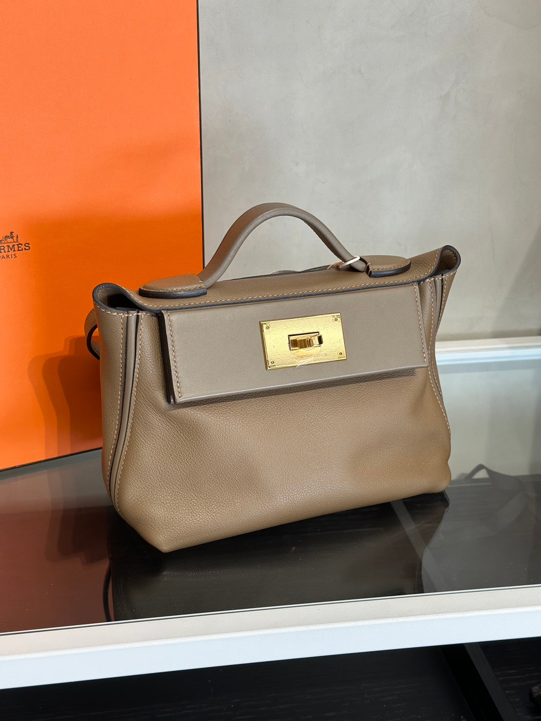HERMES Mini 24/24 - Beige De Weimar D0 威瑪犬米金拚色 Z