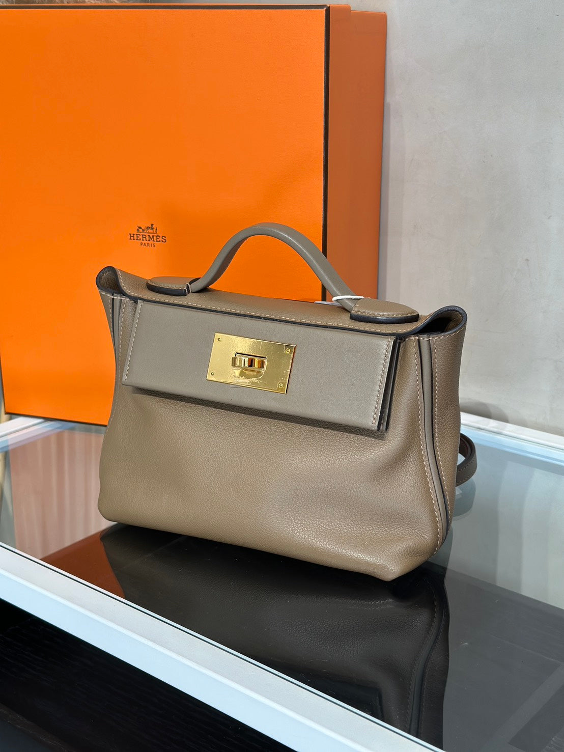HERMES Mini 24/24 - Beige De Weimar D0 威瑪犬米金拚色 Z