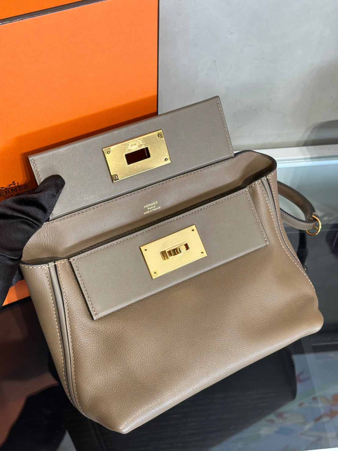 HERMES Mini 24/24 - Beige De Weimar D0 威瑪犬米金拚色 Z