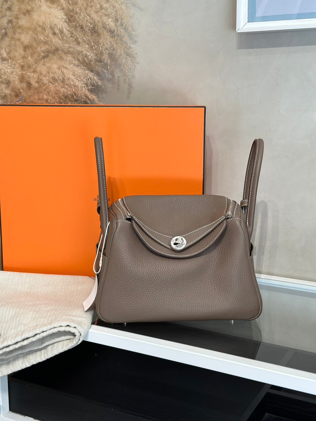 HERMES Lindy 26 - Etoupe 18 大象灰銀 Y