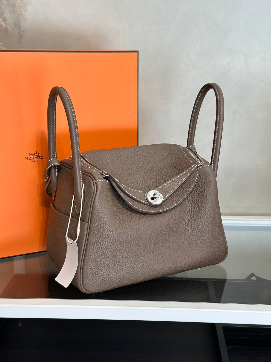 HERMES Lindy 26 - Etoupe 18 大象灰銀 Y
