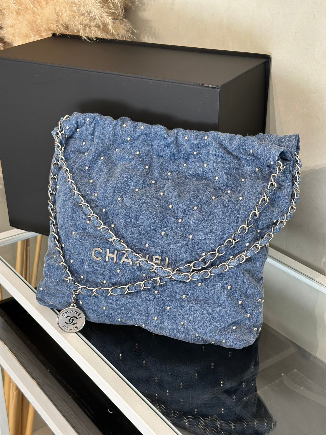 CHANEL 22 Bag - 小號鉚釘牛仔