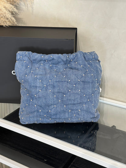 CHANEL 22 Bag - 小號鉚釘牛仔