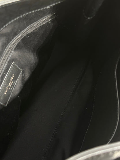YSL Niki Tote鱷魚壓紋 - 中號So Black
