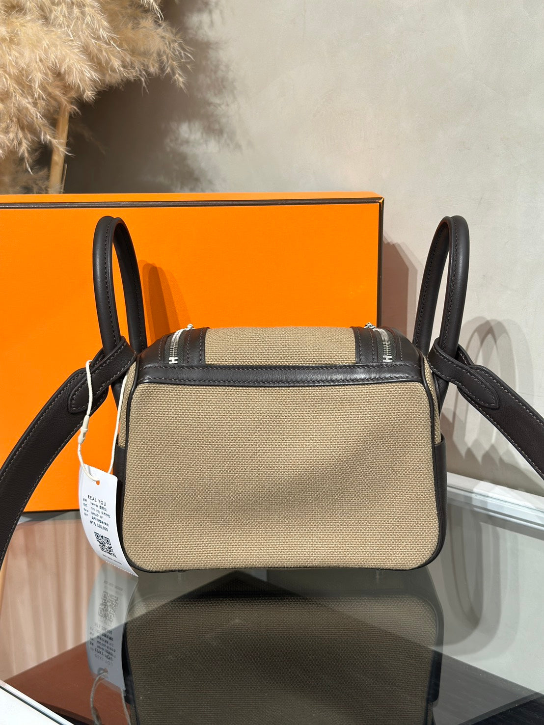 HERMES Mini Lindy ll - Mousse/Bai Brun 慕斯灰拚棗棕銀 G