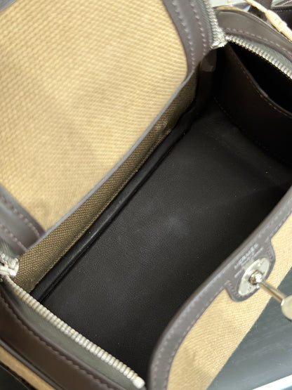 HERMES Mini Lindy ll - Mousse/Bai Brun 慕斯灰拚棗棕銀 G