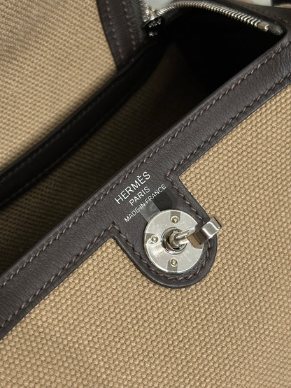 HERMES Mini Lindy ll - Mousse/Bai Brun 慕斯灰拚棗棕銀 G
