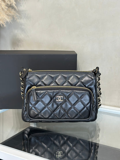 CHANEL 26P雙鍊條相機包 - 黑金