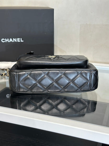 CHANEL 26P雙鍊條相機包 - 黑金