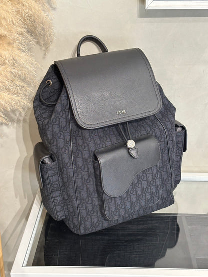 DIOR Saddle老花後背包