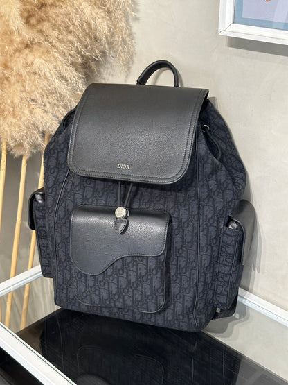 DIOR Saddle老花後背包