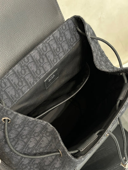 DIOR Saddle老花後背包