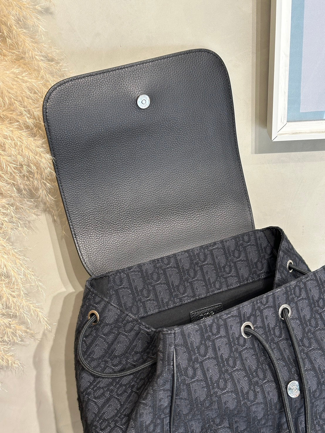 DIOR Saddle老花後背包