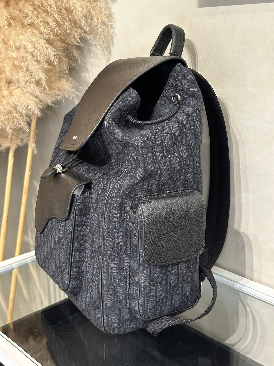DIOR Saddle老花後背包