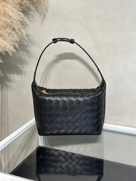 BOTTEGA VENETA  Wallace Mini Intrecciato單肩包 - 黑