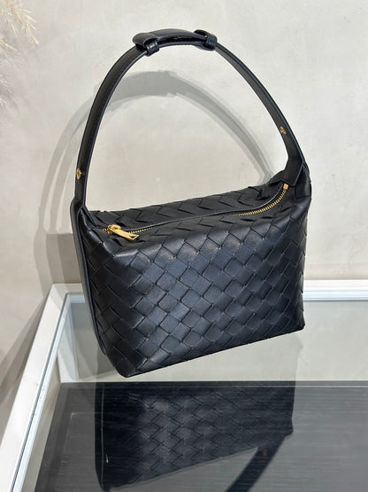 BOTTEGA VENETA  Wallace Mini Intrecciato單肩包 - 黑