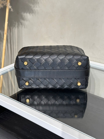 BOTTEGA VENETA  Wallace Mini Intrecciato單肩包 - 黑