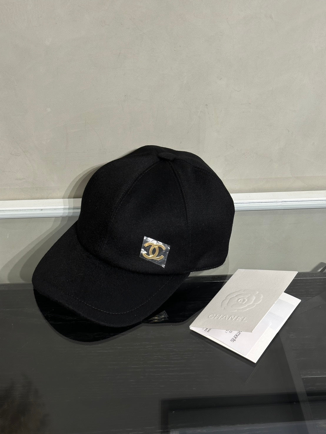 CHANEL 26B羊絨休閒帽 - 黑