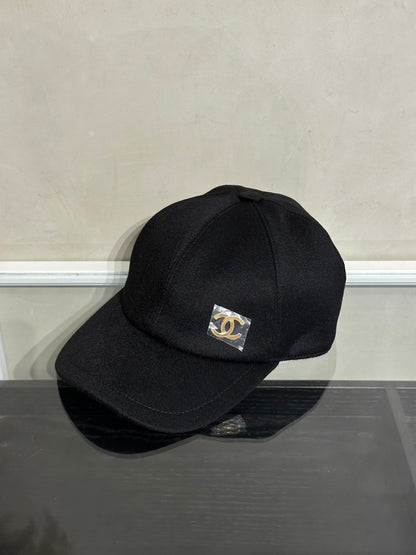 CHANEL 26B羊絨休閒帽 - 黑