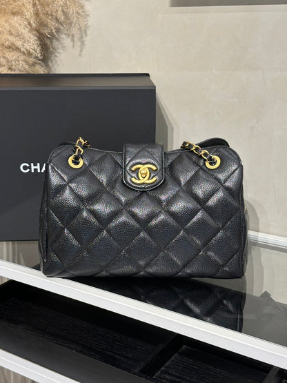 CHANEL 復古雙C保齡球包 - 黑金