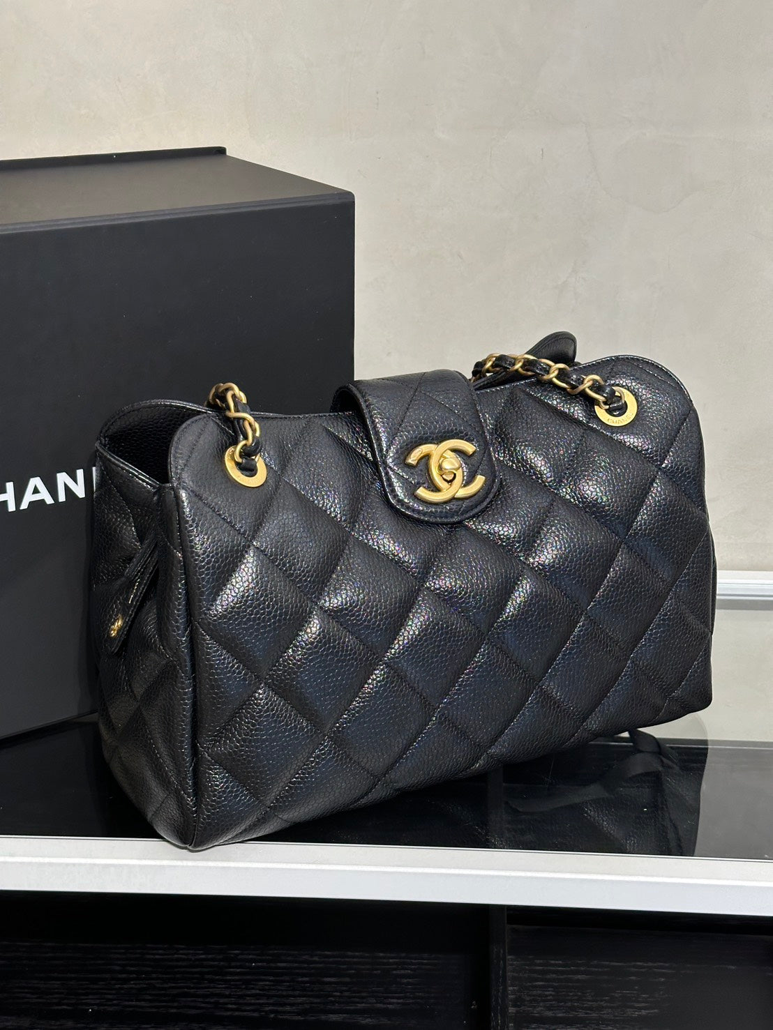 CHANEL 復古雙C保齡球包 - 黑金