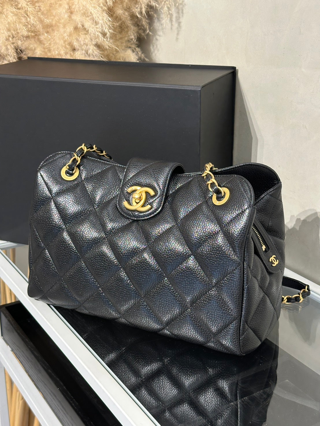 CHANEL 復古雙C保齡球包 - 黑金