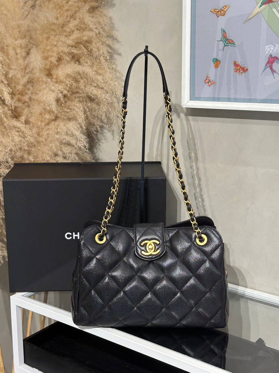 CHANEL 復古雙C保齡球包 - 黑金