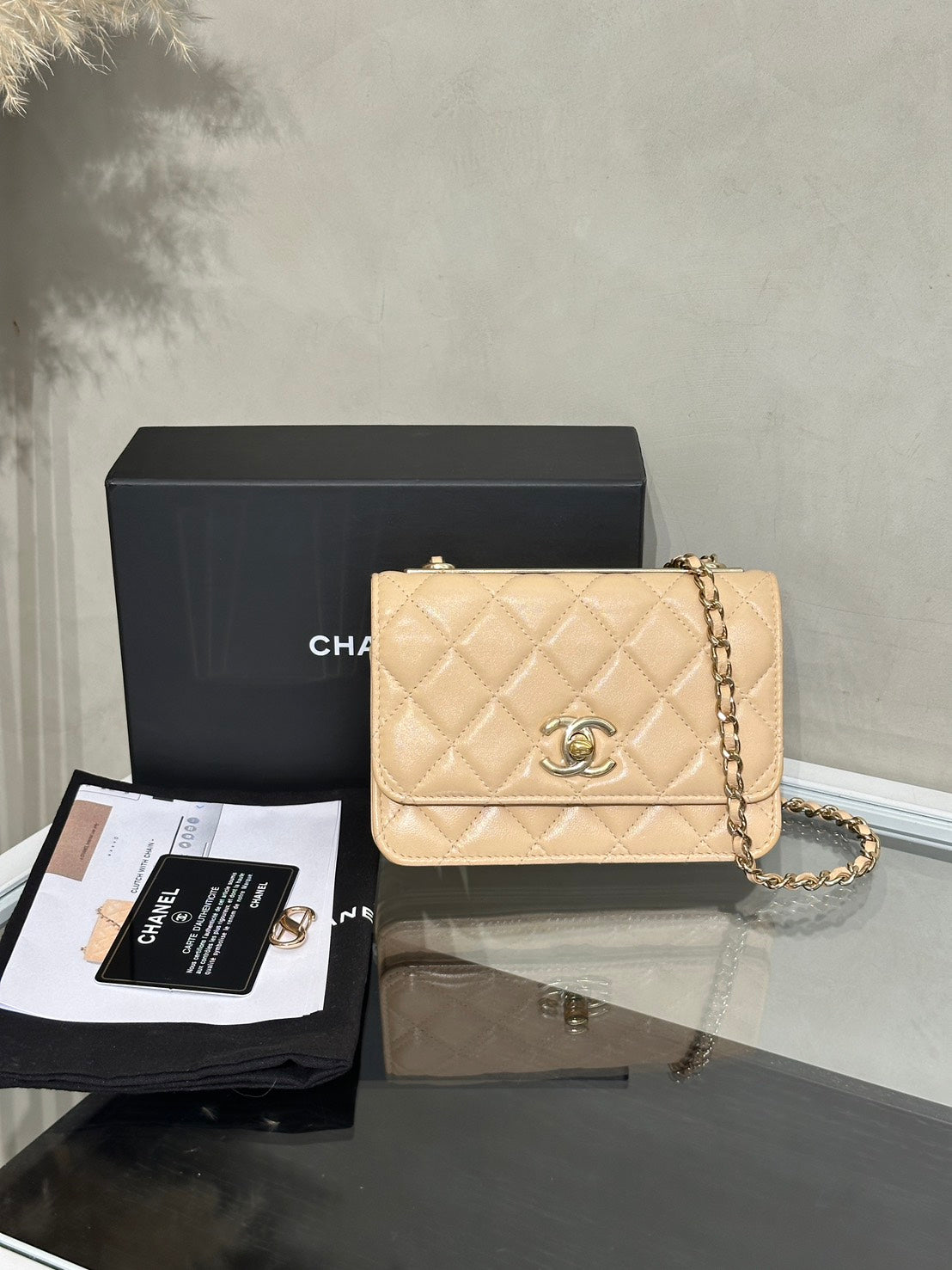 CHANEL Mini Trendy WOC - 米金30開