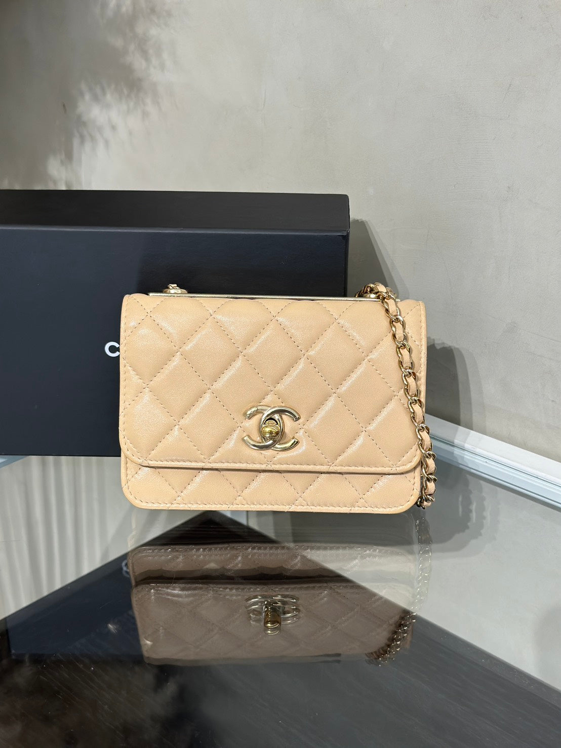 CHANEL Mini Trendy WOC - 米金30開