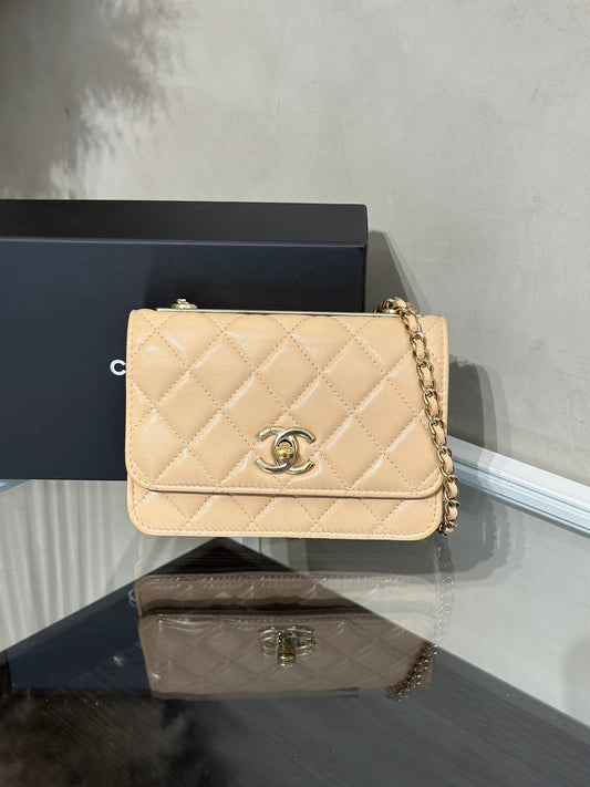 CHANEL Mini Trendy WOC - 米金30開