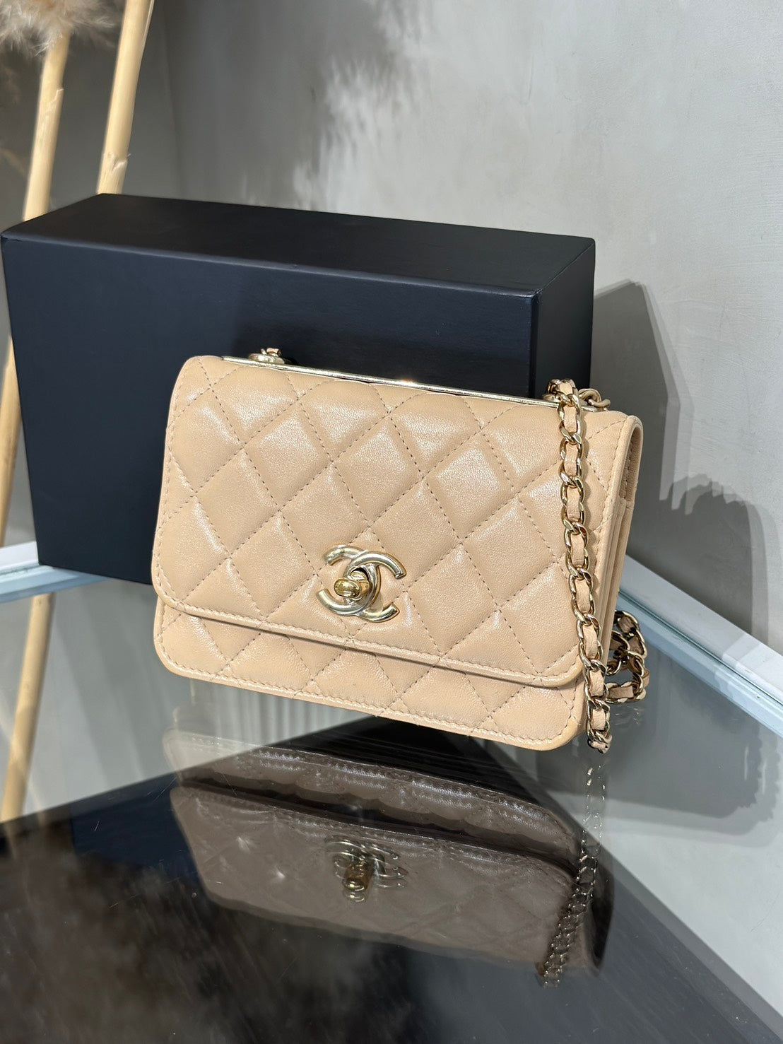 CHANEL Mini Trendy WOC - 米金30開