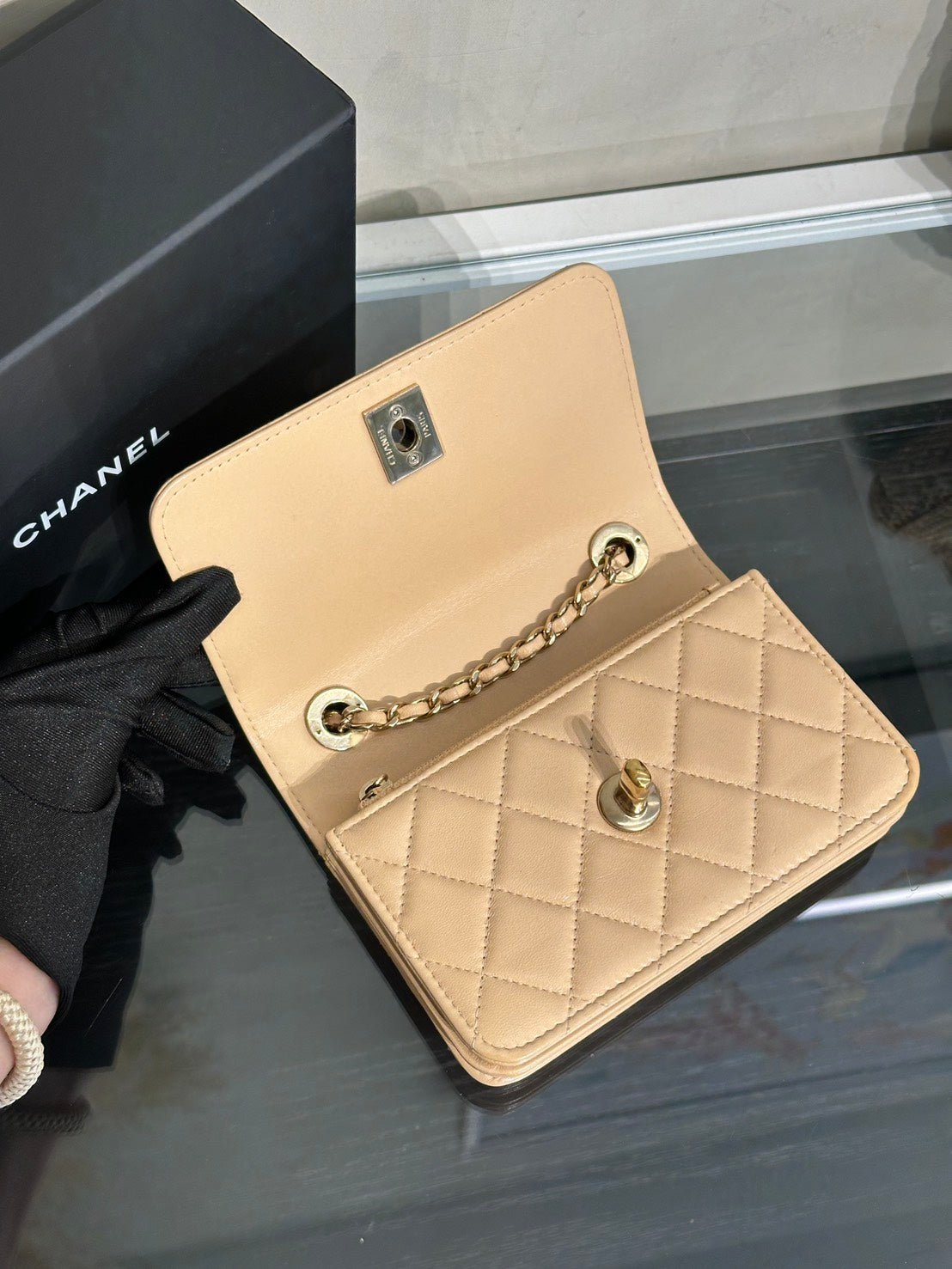 CHANEL Mini Trendy WOC - 米金30開