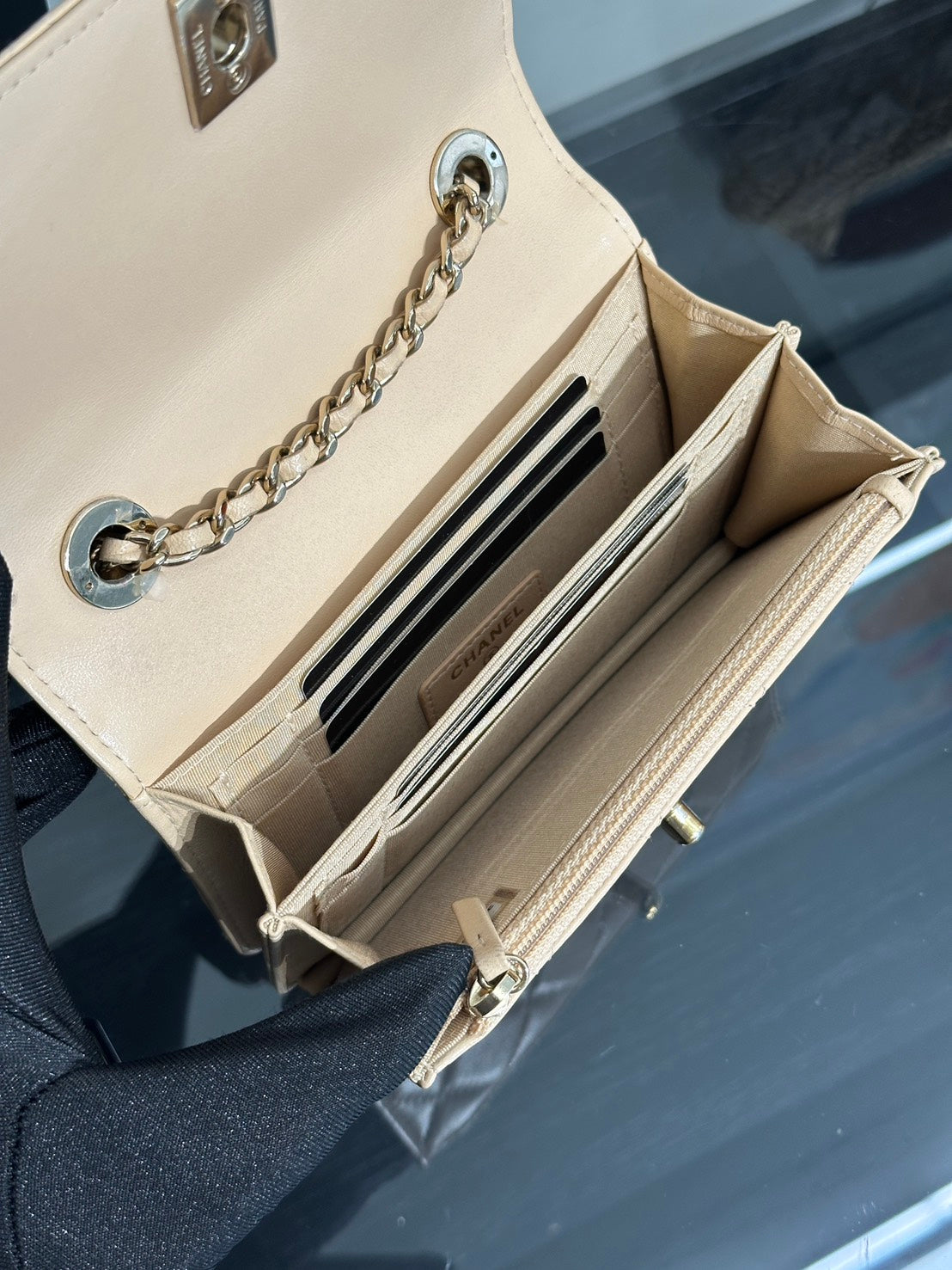CHANEL Mini Trendy WOC - 米金30開
