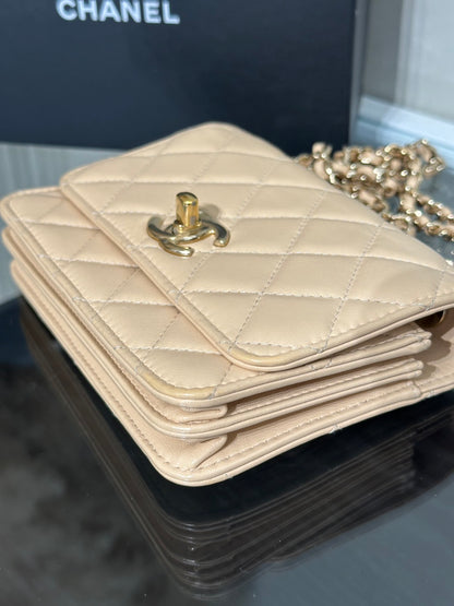 CHANEL Mini Trendy WOC - 米金30開
