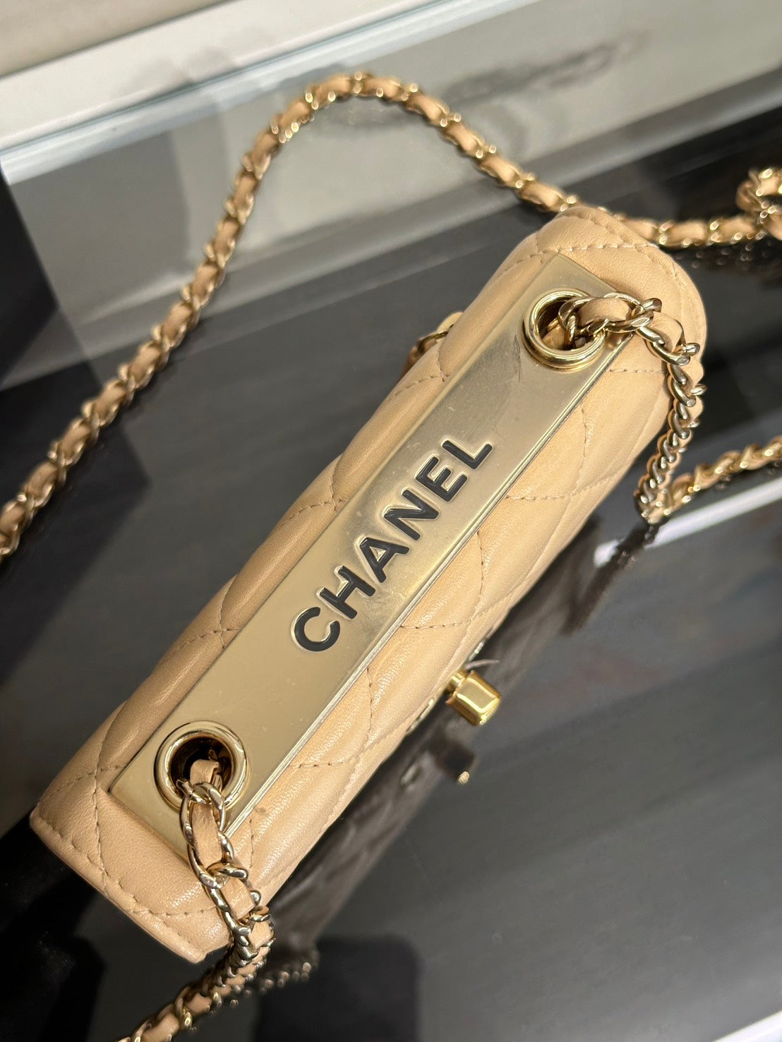 CHANEL Mini Trendy WOC - 米金30開