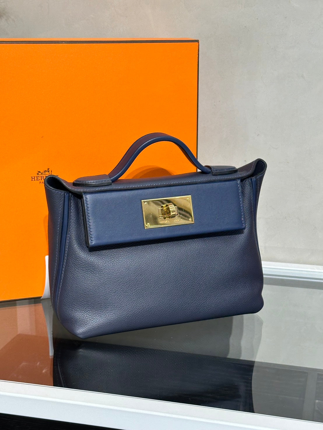 HERMES Mini 24/24 - Bleu Nuit 2Z 午夜藍金 Y