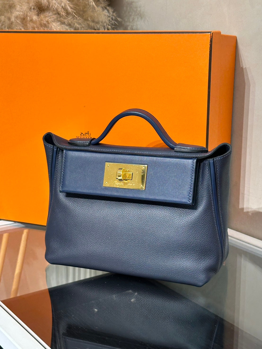 HERMES Mini 24/24 - Bleu Nuit 2Z 午夜藍金 Y