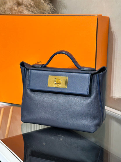 HERMES Mini 24/24 - Bleu Nuit 2Z 午夜藍金 Y