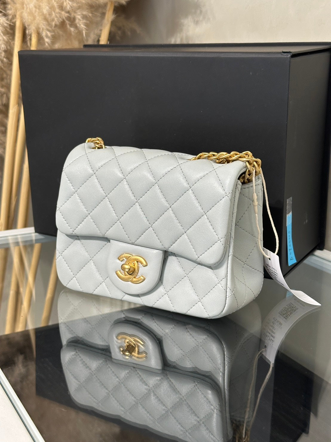 CHANEL 山茶花調節釦方胖子 17 - 淺藍