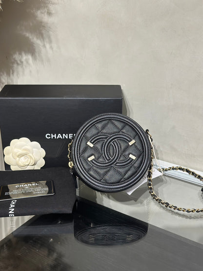 CHANEL 小圓餅鍊包 - 黑金30開