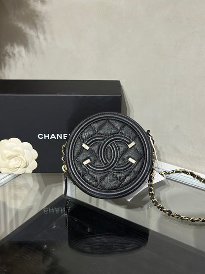 CHANEL 小圓餅鍊包 - 黑金30開