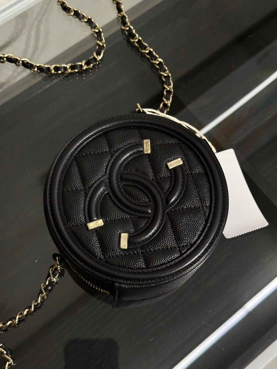 CHANEL 小圓餅鍊包 - 黑金30開