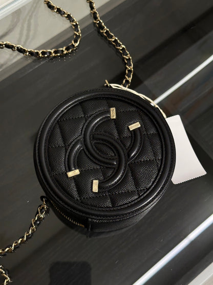 CHANEL 小圓餅鍊包 - 黑金30開