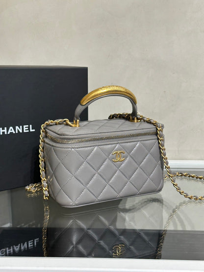 CHANEL 22B手柄長盒子 - 灰金