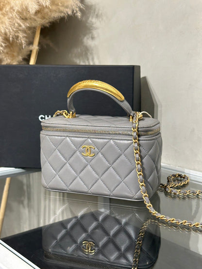 CHANEL 22B手柄長盒子 - 灰金