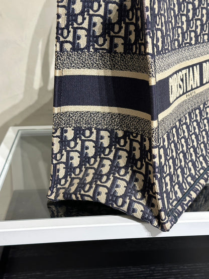 DIOR 經典老花刺繡Tote - 中號深藍