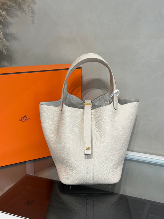 HERMES Picotin 18 - Craie 10 奶昔白金 G