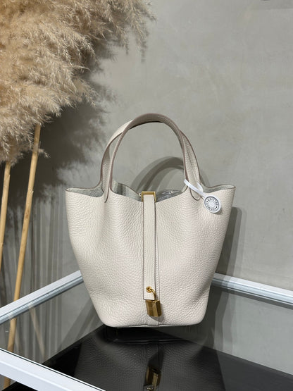HERMES Picotin 18 - Craie 10 奶昔白金 G