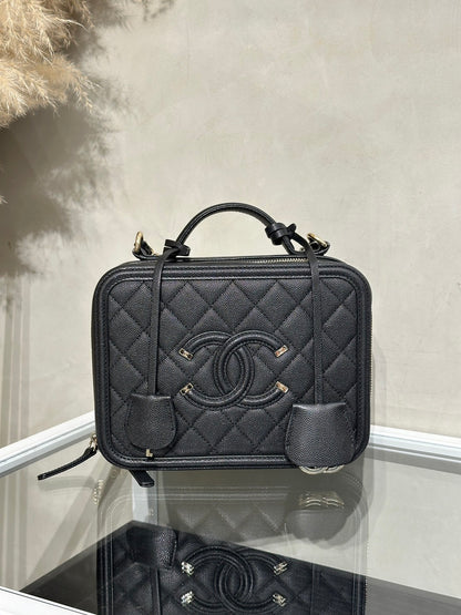 CHANEL Vanity Case相機包 - 中號黑金28開