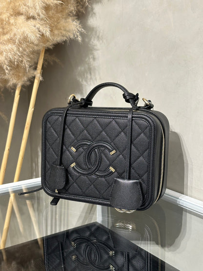 CHANEL Vanity Case相機包 - 中號黑金28開